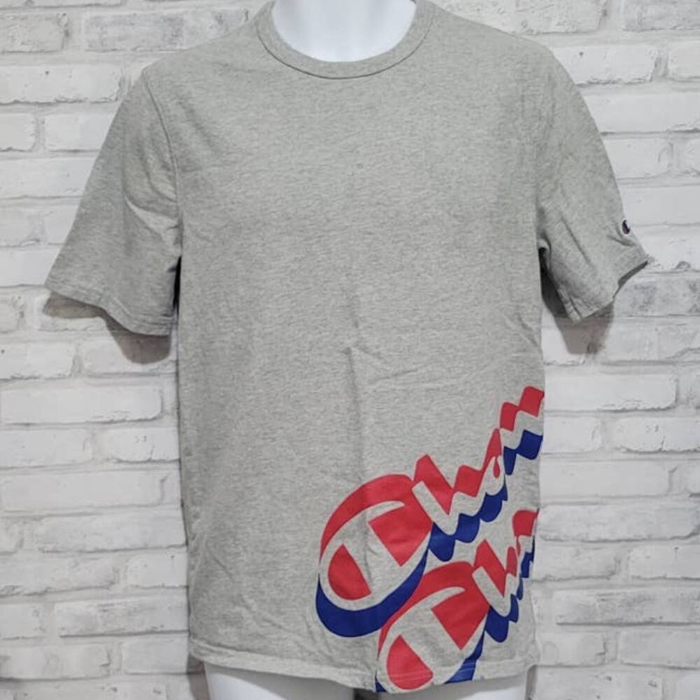 Vtg Champion Wrap Spellout T Shirt Heavy 100% Cotton Mens Medium Athletic Sport